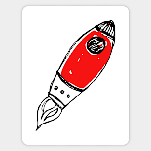 Rocket Doodle Black Magnet